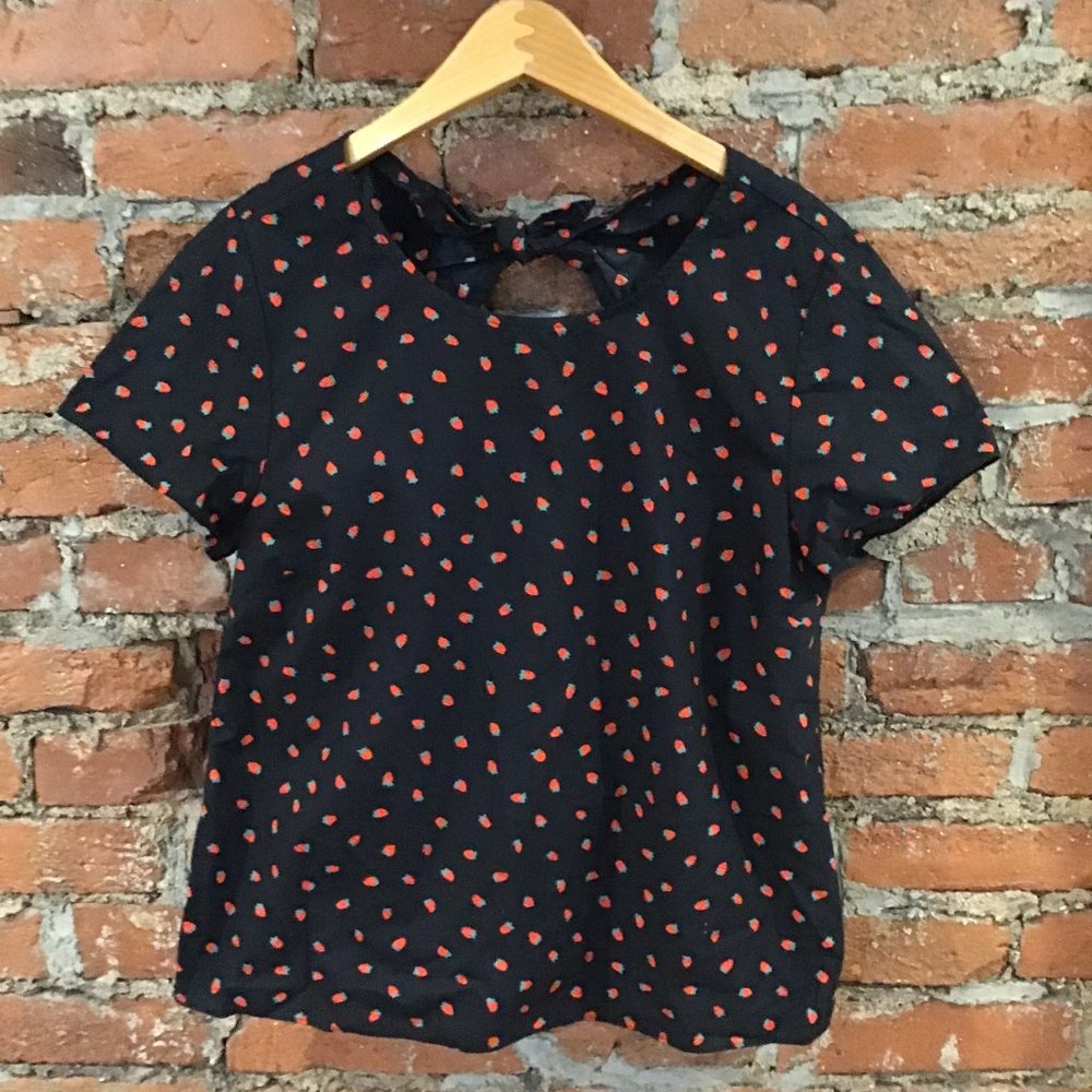 Madewell Crew-neck Tie-Back Cutout Top Small
